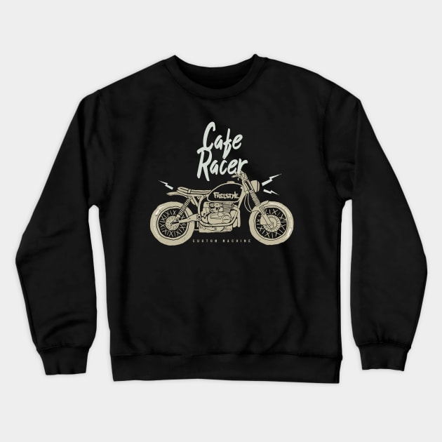 Cafe Racer Custom Bike Motorcycle Biker Crewneck Sweatshirt by Foxxy Merch